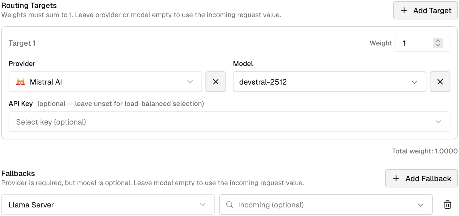 Set a routing fallback