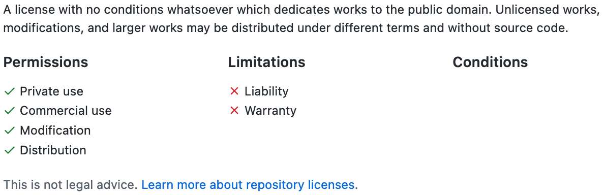 GitHub license properties