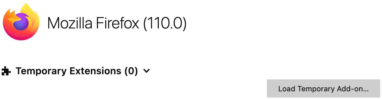 Temporarily load an extension in Firefox 