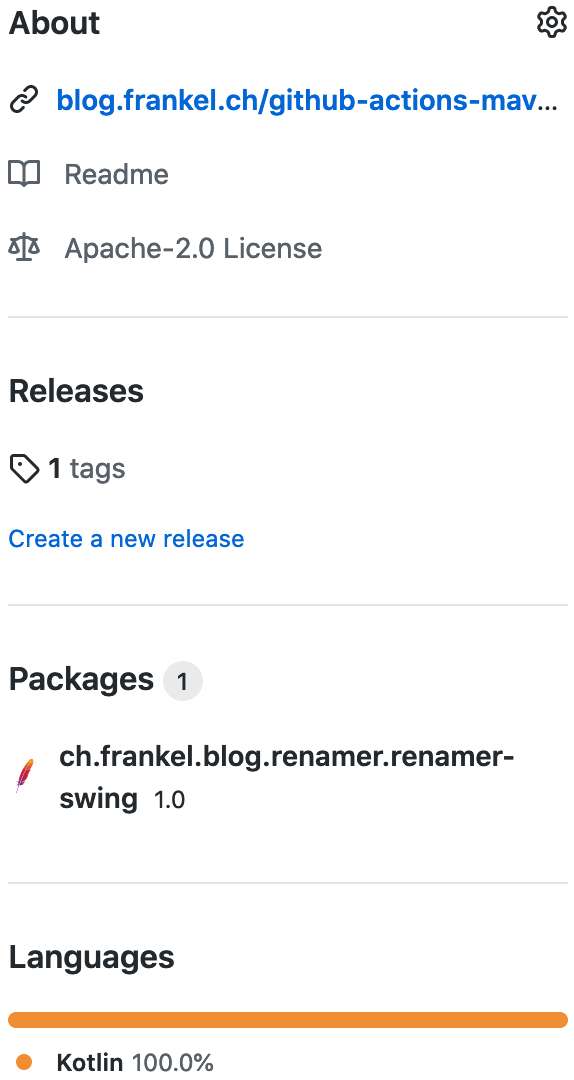 Screenshot proving that the build created the release, the tag, and the deployment
