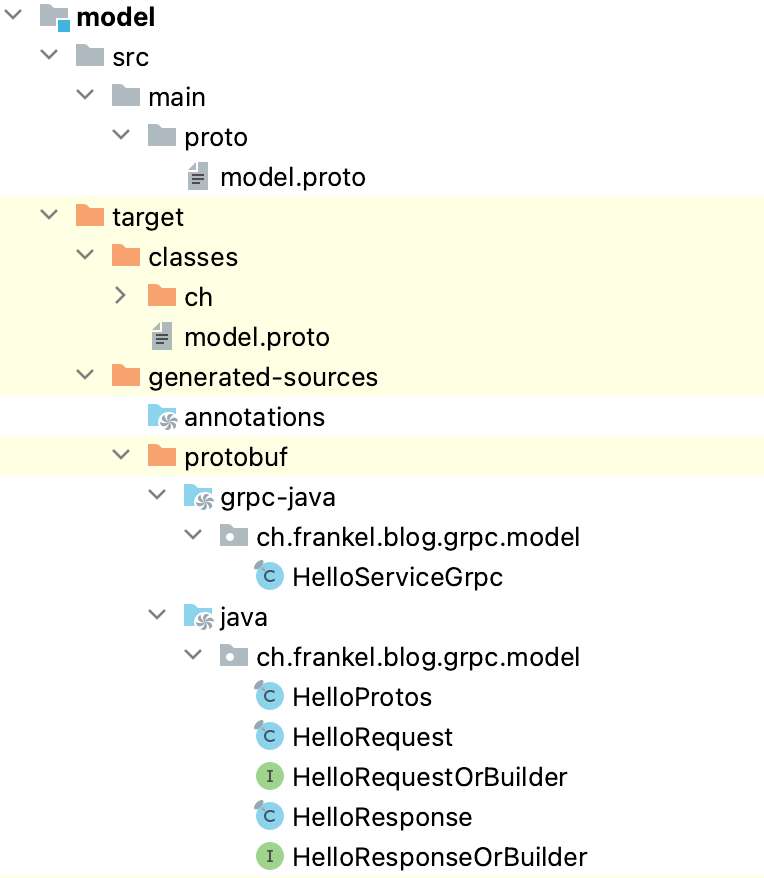 Proto model project structure