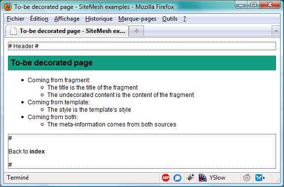 Example of Sitemesh usage