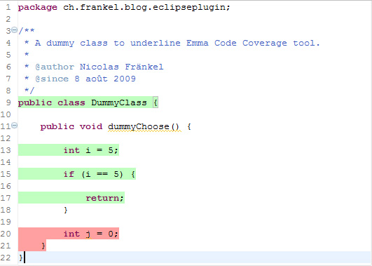 EclEmma line highlighting