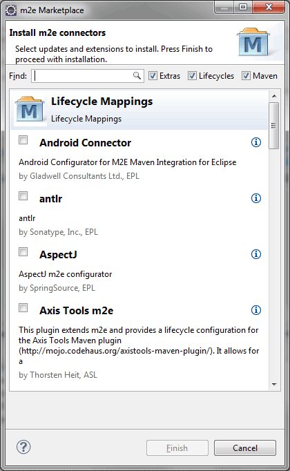 Install m2e connectors